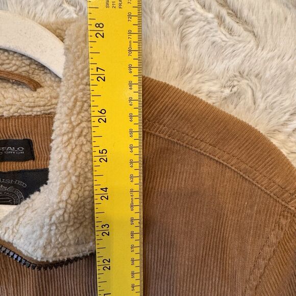 Buffalo David Bitton Jacket Men Size S Tan Light Brown Corduroy Sherpa Lined Y2K - Picture 6 of 11
